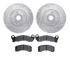 7202-56010 Drilled/Slotted Rotors w/Heavy-Duty Brake Pads Kit [Silver], 1981-1991 Ford/Lincoln/Mercury/Mazda, Position: Front - image 1