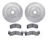 7202-56011 Drilled/Slotted Rotors w/Heavy-Duty Brake Pads Kit [Silver], 1979-1991 Ford/Lincoln/Mercury/Mazda, Position: Front - image 1