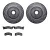 7202-56016 Drilled/Slotted Rotors w/Heavy-Duty Brake Pads Kit [Silver], 1990-1991 Ford/Lincoln/Mercury/Mazda, Position: Front - image 1