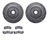 7202-56017 Drilled/Slotted Rotors w/Heavy-Duty Brake Pads Kit [Silver], 1990-1991 Ford/Lincoln/Mercury/Mazda, Position: Front - image 1