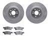7202-63003 Drilled/Slotted Rotors w/Heavy-Duty Brake Pads Kit [Silver], 2013-2019 Mercedes-Benz, Position: Front - image 1