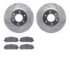 7202-67002 Drilled/Slotted Rotors w/Heavy-Duty Brake Pads Kit [Silver], Fits Select Infiniti/Nissan, Position: Front - image 1