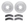 7202-67005 Drilled/Slotted Rotors w/Heavy-Duty Brake Pads Kit [Silver], Fits Select Infiniti/Nissan, Position: Front - image 1