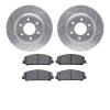 7202-68001 Drilled/Slotted Rotors w/Heavy-Duty Brake Pads Kit [Silver], Fits Select Infiniti/Nissan, Position: Front - image 1