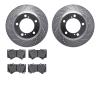 7202-76007 Drilled/Slotted Rotors w/Heavy-Duty Brake Pads Kit [Silver], 2008-2021 Lexus/Toyota/Scion, Position: Front - image 1