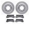 7202-99083 Drilled/Slotted Rotors w/Heavy-Duty Brake Pads Kit [Silver], 1975-1994 Ford/Lincoln/Mercury/Mazda, Position: Front - image 1