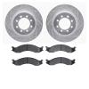 7202-99084 Drilled/Slotted Rotors w/Heavy-Duty Brake Pads Kit [Silver], 1992-1994 Ford/Lincoln/Mercury/Mazda, Position: Front - image 1