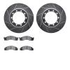 7202-99094 Drilled/Slotted Rotors w/Heavy-Duty Brake Pads Kit [Silver], 1988-1998 Ford/Lincoln/Mercury/Mazda, Position: Front, R - image 1