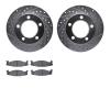 7202-99109 Drilled/Slotted Rotors w/Heavy-Duty Brake Pads Kit [Silver], 1994-1996 Ford/Lincoln/Mercury/Mazda, Position: Front - image 1