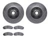 7202-99121 Drilled/Slotted Rotors w/Heavy-Duty Brake Pads Kit [Silver], 2003-2011 Ford/Lincoln/Mercury/Mazda, Position: Front - image 1