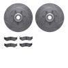 7202-99133 Drilled/Slotted Rotors w/Heavy-Duty Brake Pads Kit [Silver], 1997-2004 Ford/Lincoln/Mercury/Mazda, Position: Front - image 1