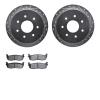 7202-99134 Drilled/Slotted Rotors w/Heavy-Duty Brake Pads Kit [Silver], 1997-2004 Ford/Lincoln/Mercury/Mazda, Position: Rear - image 1