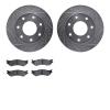 7202-99135 Drilled/Slotted Rotors w/Heavy-Duty Brake Pads Kit [Silver], 1997-2004 Ford/Lincoln/Mercury/Mazda, Position: Front - image 1