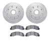 7202-99148 Drilled/Slotted Rotors w/Heavy-Duty Brake Pads Kit [Silver], 1999-2002 Ford/Lincoln/Mercury/Mazda, Position: Front - image 1