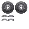 7202-99149 Drilled/Slotted Rotors w/Heavy-Duty Brake Pads Kit [Silver], 1999-2002 Ford/Lincoln/Mercury/Mazda, Position: Front - image 1
