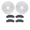 7202-99151 Drilled/Slotted Rotors w/Heavy-Duty Brake Pads Kit [Silver], 1998-2002 Ford/Lincoln/Mercury/Mazda, Position: Front - image 1