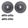 7202-99160 Drilled/Slotted Rotors w/Heavy-Duty Brake Pads Kit [Silver], 2001-2005 Ford/Lincoln/Mercury/Mazda, Position: Front - image 1