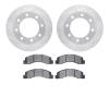 7202-99163 Drilled/Slotted Rotors w/Heavy-Duty Brake Pads Kit [Silver], 1999-2005 Ford/Lincoln/Mercury/Mazda, Position: Front - image 1