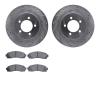 7202-99170 Drilled/Slotted Rotors w/Heavy-Duty Brake Pads Kit [Silver], 2002-2005 Ford/Lincoln/Mercury/Mazda, Position: Front - image 1
