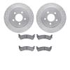 7202-99175 Drilled/Slotted Rotors w/Heavy-Duty Brake Pads Kit [Silver], 2003-2005 Ford/Lincoln/Mercury/Mazda, Position: Rear - image 1