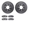 7202-99180 Drilled/Slotted Rotors w/Heavy-Duty Brake Pads Kit [Silver], 2004-2008 Ford/Lincoln/Mercury/Mazda, Position: Front - image 1