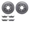 7202-99183 Drilled/Slotted Rotors w/Heavy-Duty Brake Pads Kit [Silver], 2004-2011 Ford/Lincoln/Mercury/Mazda, Position: Rear - image 1