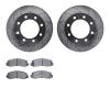 7202-99194 Drilled/Slotted Rotors w/Heavy-Duty Brake Pads Kit [Silver], 2005-2012 Ford/Lincoln/Mercury/Mazda, Position: Front - image 1