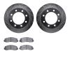 7202-99196 Drilled/Slotted Rotors w/Heavy-Duty Brake Pads Kit [Silver], 2005-2011 Ford/Lincoln/Mercury/Mazda, Position: Front - image 1