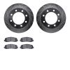 7202-99197 Drilled/Slotted Rotors w/Heavy-Duty Brake Pads Kit [Silver], 2010-2012 Ford/Lincoln/Mercury/Mazda, Position: Front - image 1
