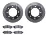 7202-99198 Drilled/Slotted Rotors w/Heavy-Duty Brake Pads Kit [Silver], 2006-2010 Ford/Lincoln/Mercury/Mazda, Position: Rear - image 1