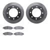 7202-99199 Drilled/Slotted Rotors w/Heavy-Duty Brake Pads Kit [Silver], 2005-2007 Ford/Lincoln/Mercury/Mazda, Position: Rear - image 1