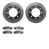 7202-99200 Drilled/Slotted Rotors w/Heavy-Duty Brake Pads Kit [Silver], 2010-2012 Ford/Lincoln/Mercury/Mazda, Position: Rear - image 1