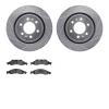 7202-99207 Drilled/Slotted Rotors w/Heavy-Duty Brake Pads Kit [Silver], 2007-2009 Ford/Lincoln/Mercury/Mazda, Position: Front - image 1