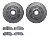 7202-99212 Drilled/Slotted Rotors w/Heavy-Duty Brake Pads Kit [Silver], 2006-2012 Ford/Lincoln/Mercury/Mazda, Position: Front - image 1