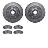 7202-99213 Drilled/Slotted Rotors w/Heavy-Duty Brake Pads Kit [Silver], 2012-2012 Ford/Lincoln/Mercury/Mazda, Position: Front - image 1
