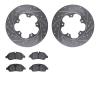 7202-99234 Drilled/Slotted Rotors w/Heavy-Duty Brake Pads Kit [Silver], 2015-2019 Ford/Lincoln/Mercury/Mazda, Position: Rear - image 1