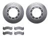 7202-99249 Drilled/Slotted Rotors w/Heavy-Duty Brake Pads Kit [Silver], Fits Select Ford/Lincoln/Mercury/Mazda, Position: Rear - image 1