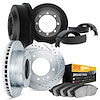 7204-40054 Drilled/Slotted Rotors w/Heavy-Duty Brake Pads/Drums & Shoes Kit [Silver], 1974-1983 Mopar, Position: Front and Rear - image 1