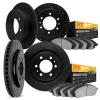 7204-40212 Drilled/Slotted Rotors w/Heavy-Duty Brake Pads Kit [Silver], 2007-2017 Multiple Makes/Models, Position: Front and Rea - image 1