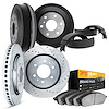 7204-48010 Drilled/Slotted Rotors w/Heavy-Duty Brake Pads/Drums & Shoes Kit [Silver], 2007-2007 GM, Position: Front and Rear - image 1