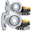 7204-48061 Drilled/Slotted Rotors w/Heavy-Duty Brake Pads Kit [Silver], 1999-2007 GM, Position: Front and Rear - image 1