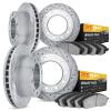 7204-48122 Drilled/Slotted Rotors w/Heavy-Duty Brake Pads Kit [Silver], 1994-2005 Multiple Makes/Models, Position: Front and Rea - image 1