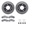 7212-40103 Drilled/Slotted Rotors w/Heavy-Duty Brake Pads Kit & Hardware [Silver], 2003-2006 Mopar, Position: Front - image 1