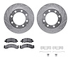 7212-40115 Drilled/Slotted Rotors w/Heavy-Duty Brake Pads Kit & Hardware [Silver], 1977-1993 Multiple Makes/Models, Position: Fr - image 1