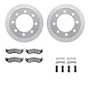 7212-40161 Drilled/Slotted Rotors w/Heavy-Duty Brake Pads Kit & Hardware [Silver], 2000-2002 Mopar, Position: Rear