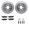 7212-40170 Drilled/Slotted Rotors w/Heavy-Duty Brake Pads Kit & Hardware [Silver], 2003-2003 Mopar, Position: Rear - image 1