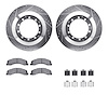 7212-40191 Drilled/Slotted Rotors w/Heavy-Duty Brake Pads Kit & Hardware [Silver], 2008-2021 Multiple Makes/Models, Position: Re - image 1