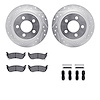 7212-42005 Drilled/Slotted Rotors w/Heavy-Duty Brake Pads Kit & Hardware [Silver], 2003-2007 Mopar, Position: Rear - image 1