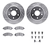 7212-42069 Drilled/Slotted Rotors w/Heavy-Duty Brake Pads Kit & Hardware [Silver], 2008-2012 Mopar, Position: Front - image 1