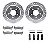 7212-42092 Drilled/Slotted Rotors w/Heavy-Duty Brake Pads Kit & Hardware [Silver], 1993-1994 Mopar, Position: Rear - image 1